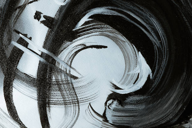 istock Dark brush strokes on a textured canvas. 1831547277