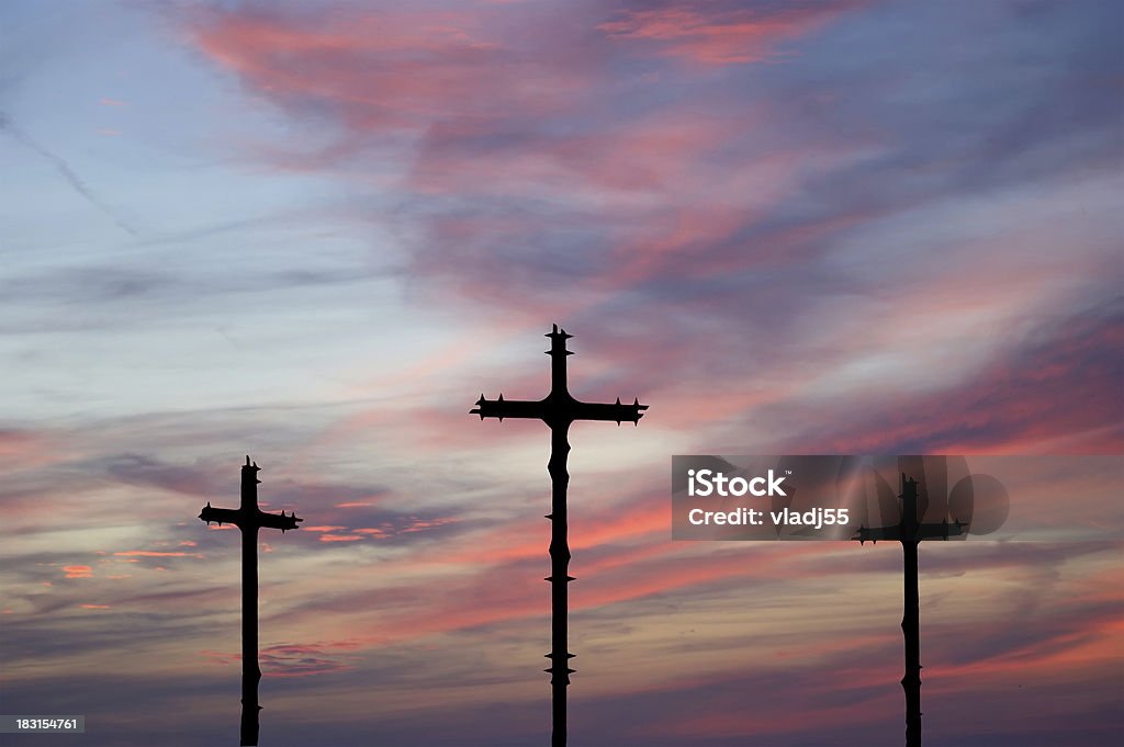 Cross Silhouette against dramatic Sky Anticipation Stock Photo