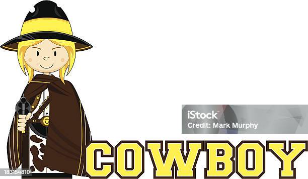 Cute Cowboy Learn To Read Illustration Stock Illustration - Download Image Now - Aiming, Alphabet, Belt