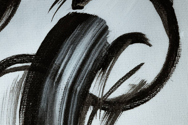 istock Dark brush strokes on a textured canvas. 1831548866