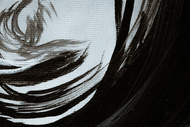 istock Dark brush strokes on a textured canvas. 1831549945