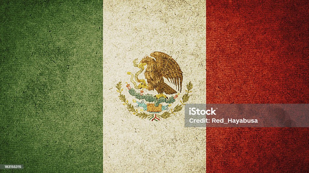 Bandera de Grunge de México - Foto de stock de Bandera mexicana libre de derechos