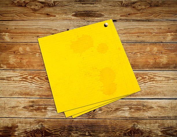 istock Yellow sticker paper note on vintage wood background 183157151