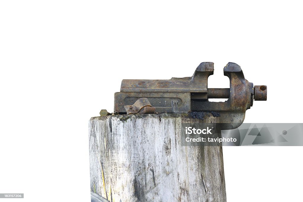 Antigo Vice em um tronco - Foto de stock de Abandonado royalty-free