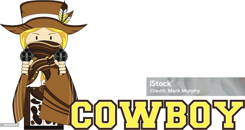 Linda Cowboy aprenda a ler ilustração - Vetor de Adolescente royalty-free