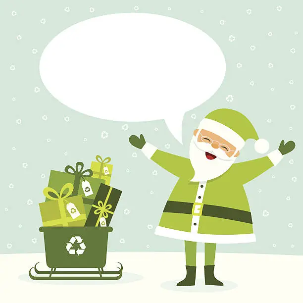 Vector illustration of Santa's Recycling Gifts