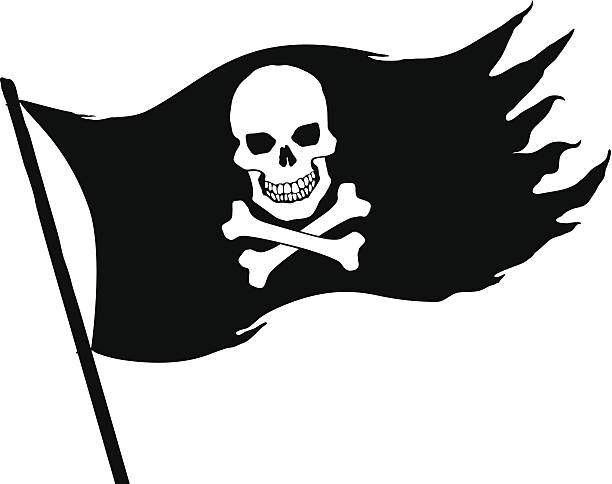 A skull and crossbones black and white pirate flag http://www.zmina.com/Halloween.jpg pirate flag stock illustrations