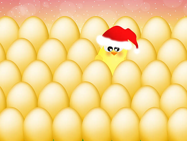 クリスマスの女の子 - easter animal nest multi colored cheerful点のイラスト素材／クリップアート素材／マンガ素材／アイコン素材