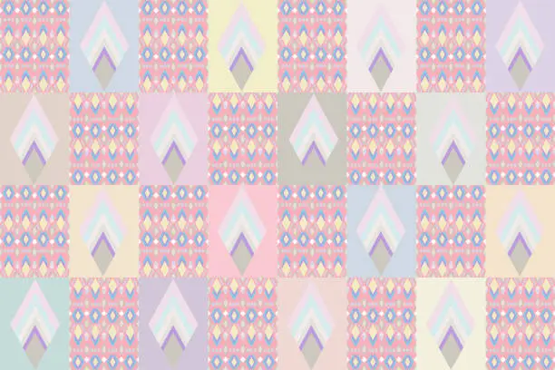 Vector illustration of Pastel color of Diamond shape stripe pattern