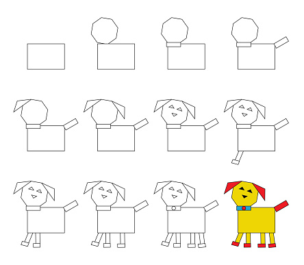 Worksheet Easy Guide To Drawing Cartoon Cute Animal Simple Stepbystep ...