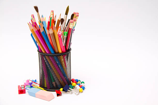 istock Pens, pencils, markers in holder 183164633