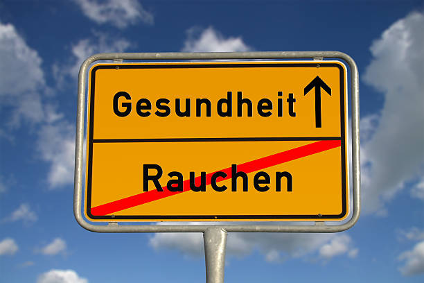 istock German road sign smoking and health 183164963