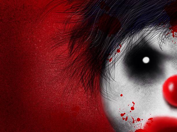 istock Scary blood-spattered clown painting 183169358