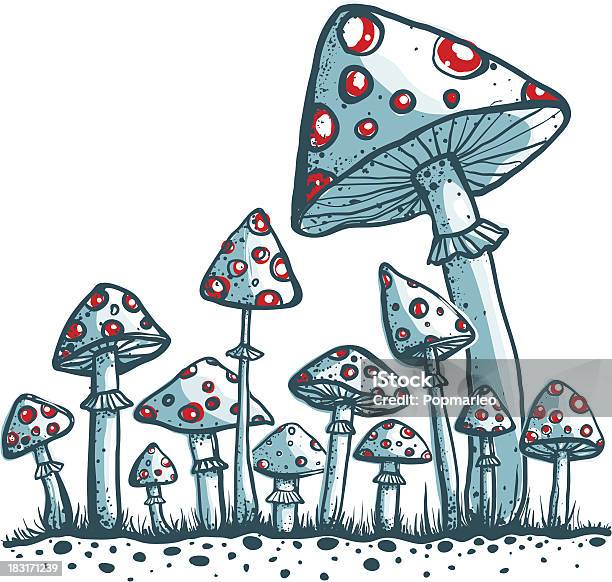 Taches Champignons De Toadstool Vecteurs libres de droits et plus d'images vectorielles de Beauté de la nature - Beauté de la nature, Blanc, Bleu