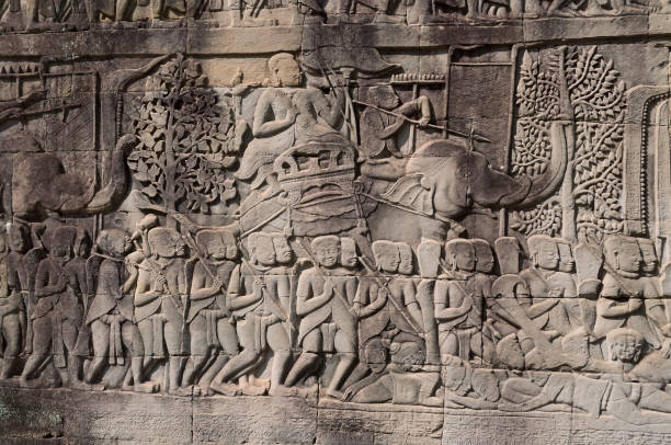istock Bas-relief of Bayon Temple . Cambodia 183171547