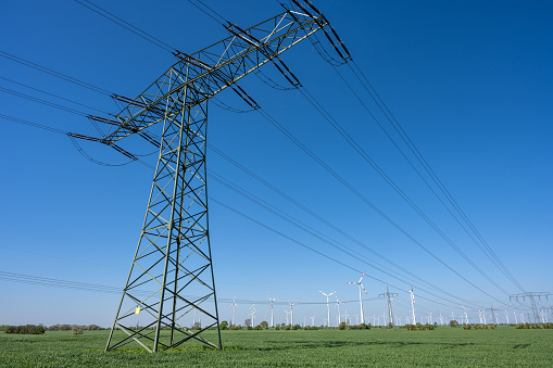 High voltage transmission lines for electric power