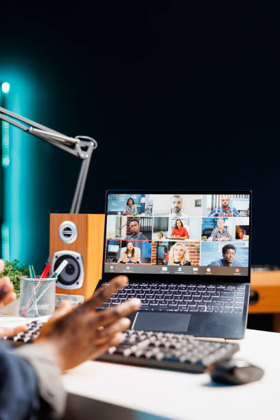 istock Person having a video conference call 1831744634
