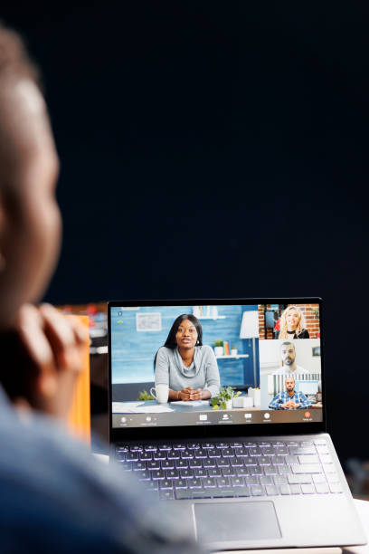 istock Virtual meeting with coworkers 1831749766