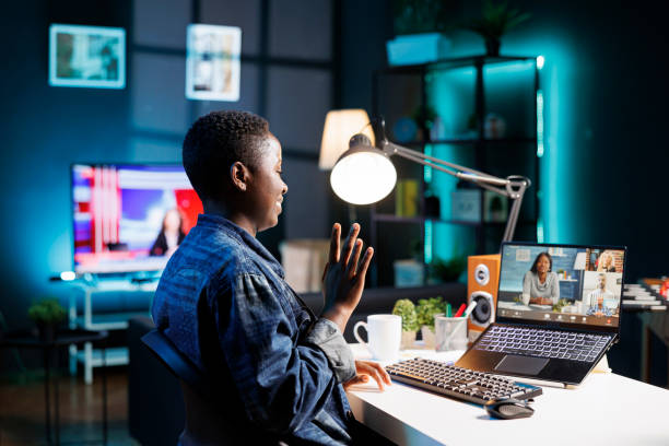 istock Engaging online meeting in apartment 1831752349