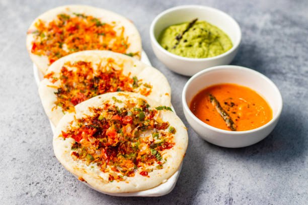 istock famous south Indian food Uthappam with chutney. 1831760771