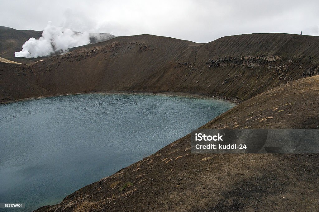 Iceland - Viti crater of Krafla volcano on Lake Myvatn The North of Iceland, Stora-Viti crater lake with the same name of the Krafla central volcano at Lake Myvatn Ash Stock Photo