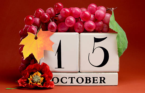 istock Save the Date white block calendar for October 15 183177679