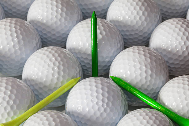 istock Golf balls and wooden tees in open box 183177765