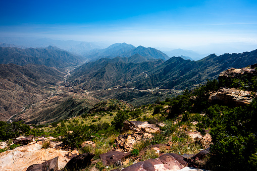 Landscape of the Asir Mountains in Saudi Arabia.