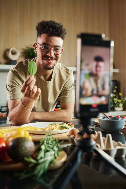Blogger Making Video About Healthy Food