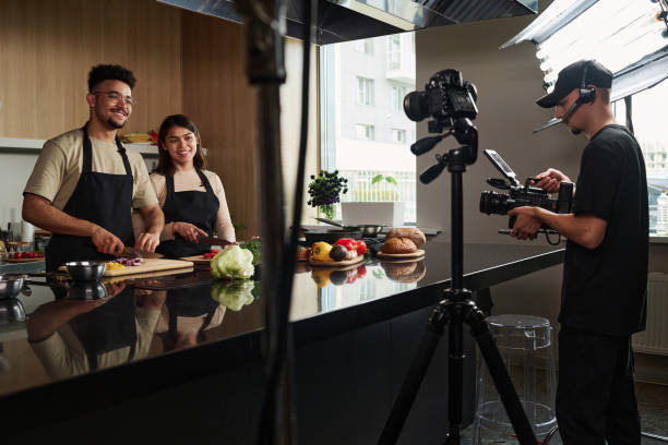 istock Young Cooks Filming in Culinary Show 1831824890