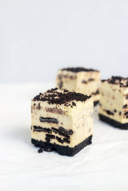 istock no bake cookies and cream square cheesecake bar, 1831851473
