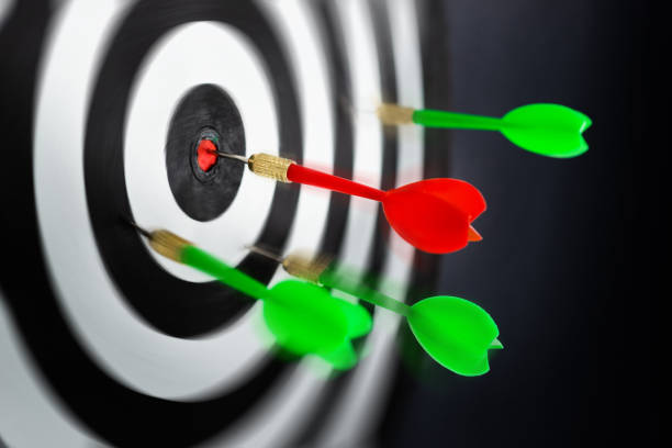 istock Group of darts in the dartboard 1831867559