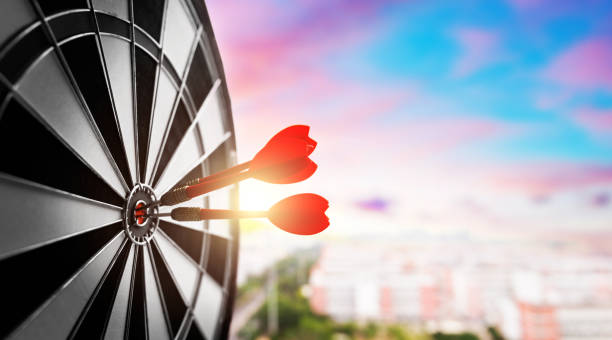 istock Darts in the center of dartboard 1831867571