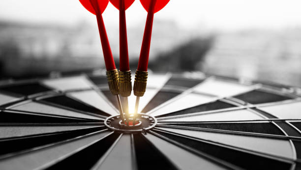 istock Dart board with three darts in the red bull's-eye 1831868087