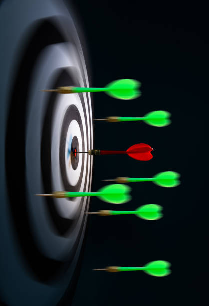 Darts flying to the dartboard