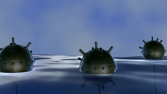 sea mine, also known as anaval mine placed in the water