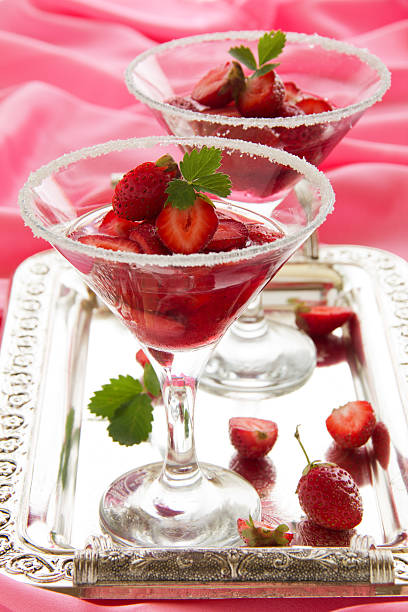 istock Strawberry dessert in a pink wine. 183189282