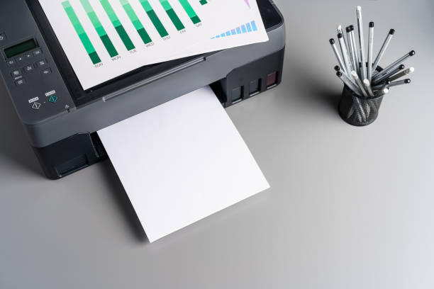 istock Close up of modern printer in the office 1831900123