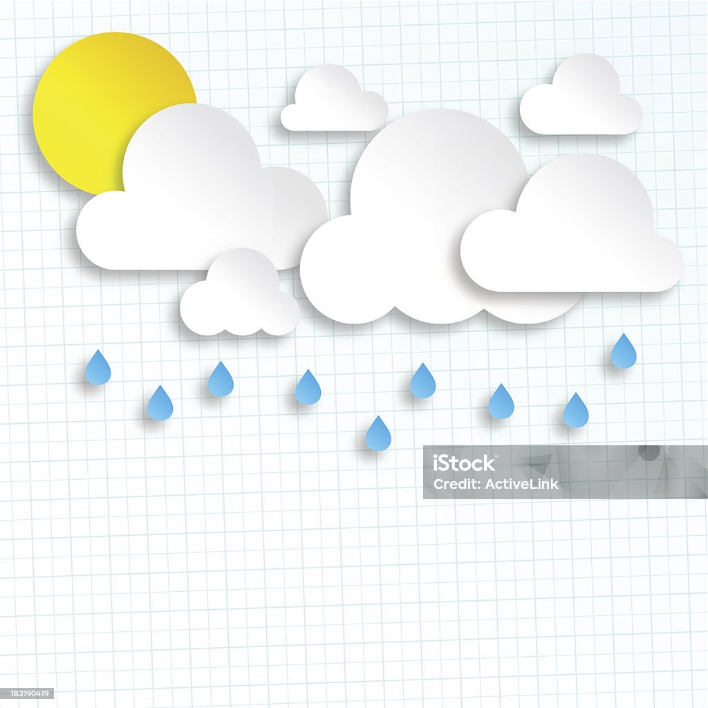 Papel nubes y sol - arte vectorial de Aplicar libre de derechos