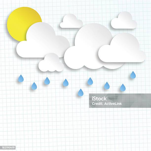 Papel Nuvens E Sol - Arte vetorial de stock e mais imagens de Aplicar - Aplicar, Arte, Arte e Artesanato - Arte visual