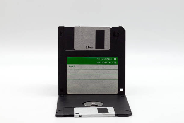 istock Floppy disk of 1.4 megabytes isolated on white background. Vintage storage for computer. 1831924286