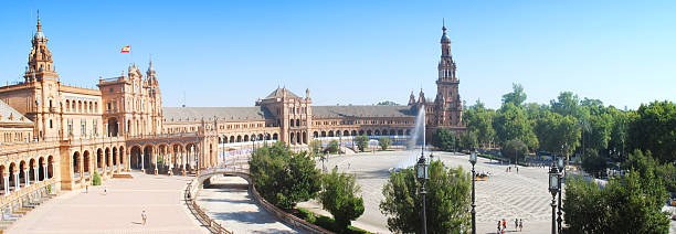 plaza de espana w siviglia - plaza de espana seville victorian architecture architectural styles zdjęcia i obrazy z banku zdjęć