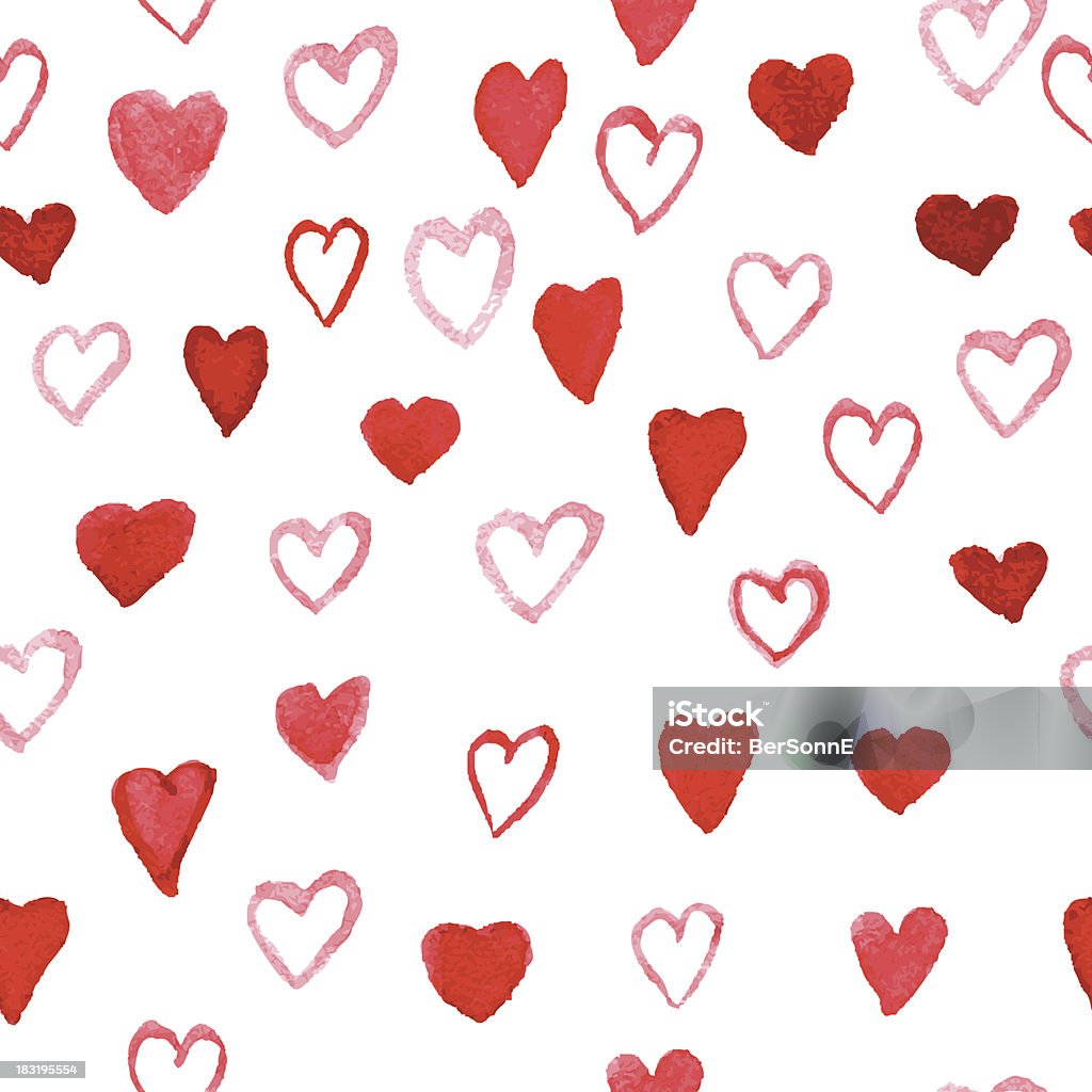 Акварельным рисунком в виде сердечек - Векторная графика Акварель роялти-фри