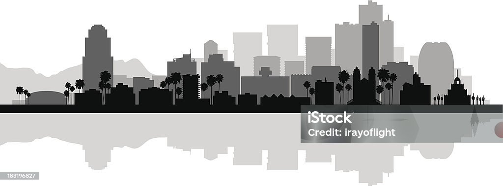 Detailed black and white silhouette of Phoenix city skyline Phoenix city skyline detailed silhouette. Vector illustration Architecture stock vector