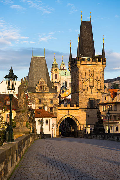istock Charles bridge in Prague early morning 183199951