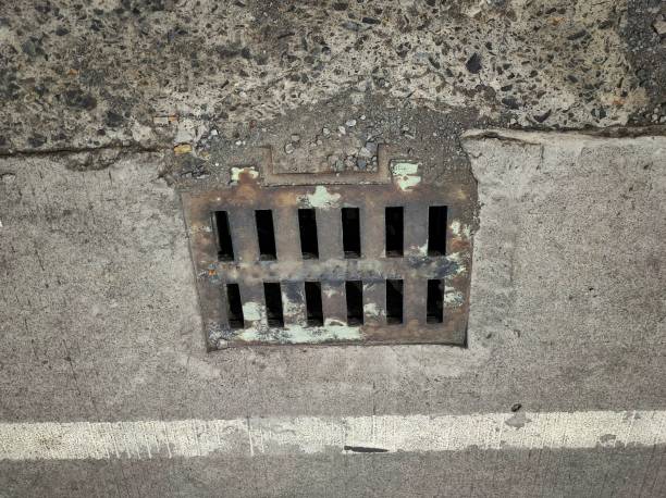 istock Iron Cover For Water Channels On City Streets 1832009553