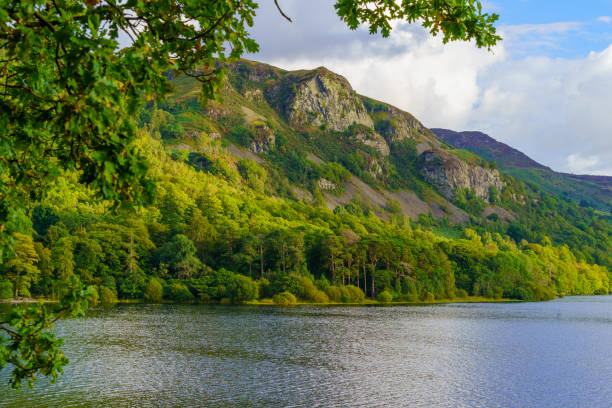 Derwentwater lake, near Keswick, in the Lake District stock photo