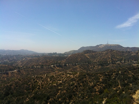 wide shot of Beverly Hills, Hollywood sign, Los Angeles, United State, May 30, 2015