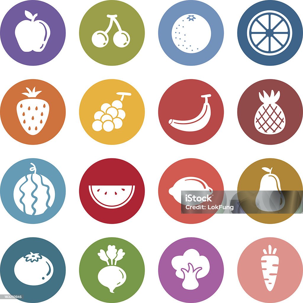 Info icon: Fruits and vegetable Vector stock vector