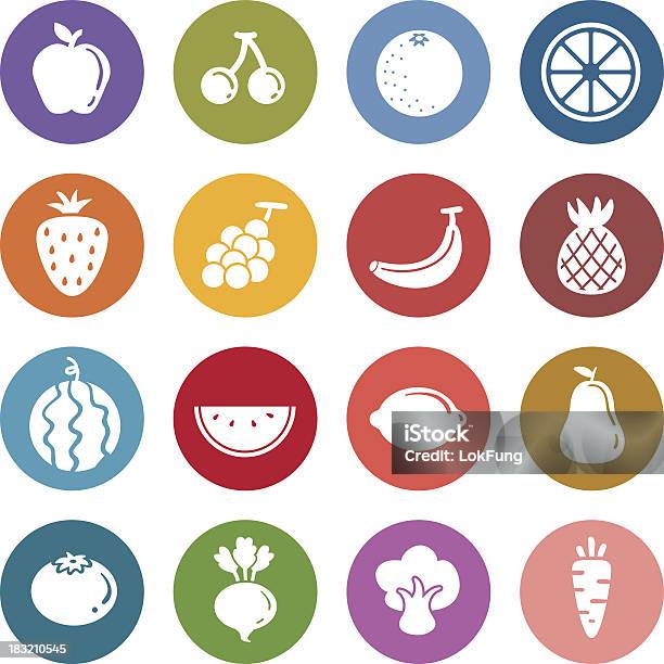 Info Icon Fruits And Vegetable Stock Illustration - Download Image Now - Vector, Apple - Fruit, Banana